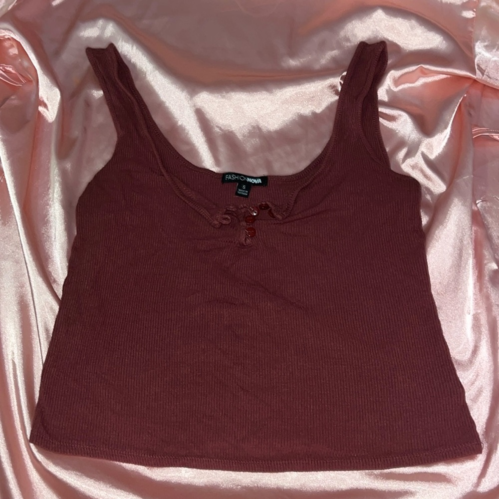 Maroon Fashion Nova tank-top